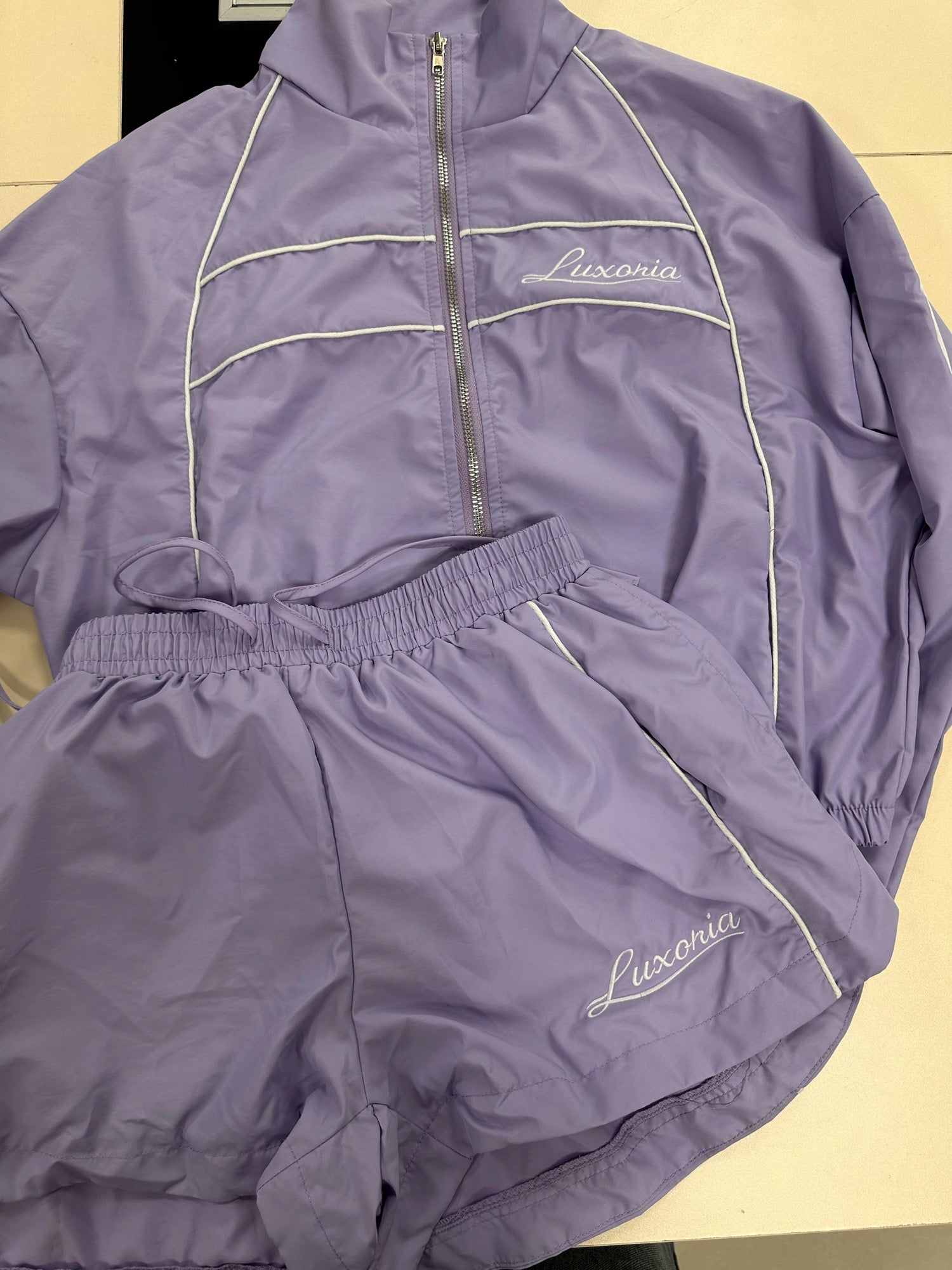 Purple Luxoria Two Piece Windbreaker Set