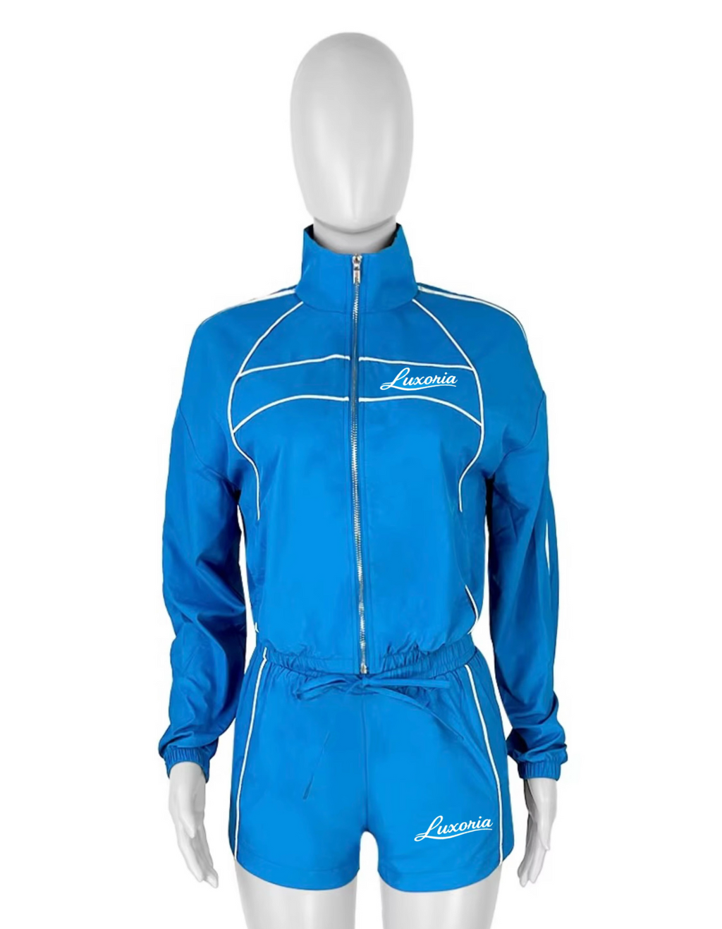 Blue Luxoria Two Piece Windbreaker Set